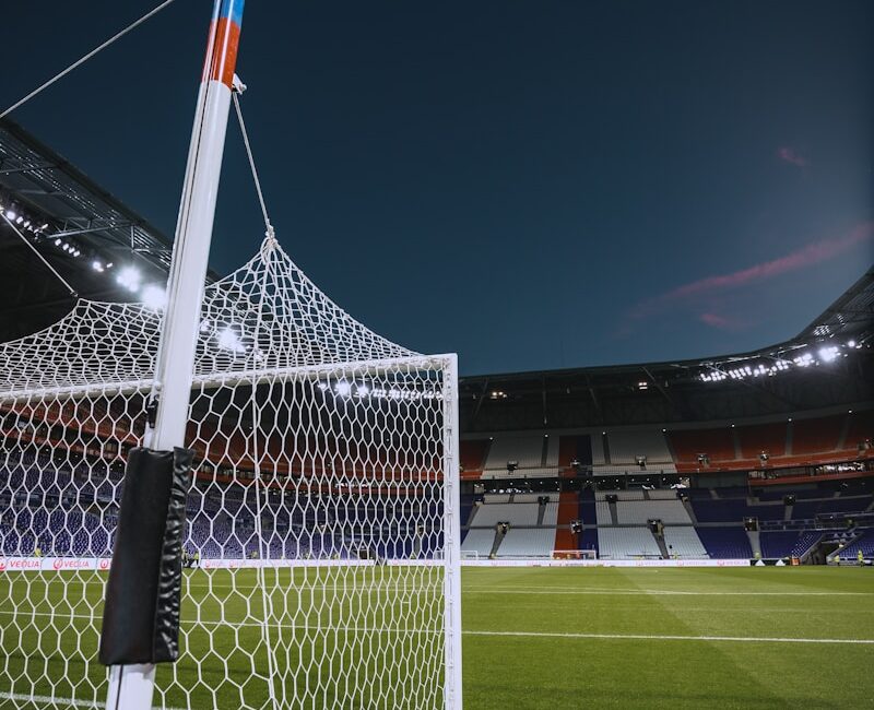 white steel soccer goal net